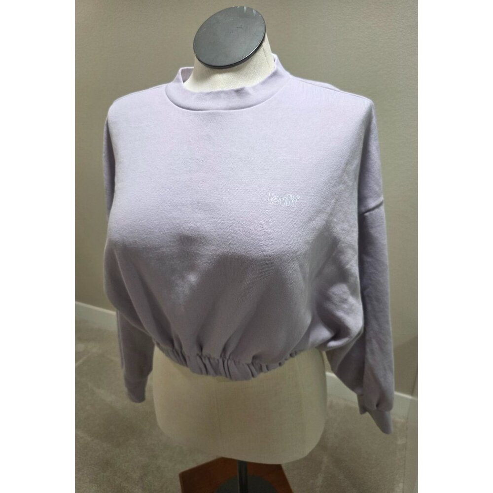 Levis Womens Lavender Cropped Sweatshirt Size L